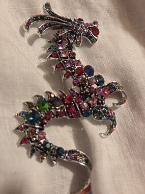 Multicolor Crystal Dragon Brooch - Women Jewelry